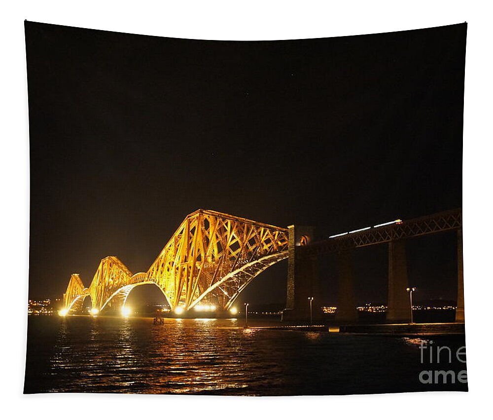 Night Lights Tapestry featuring the photograph Night train by Elena Perelman