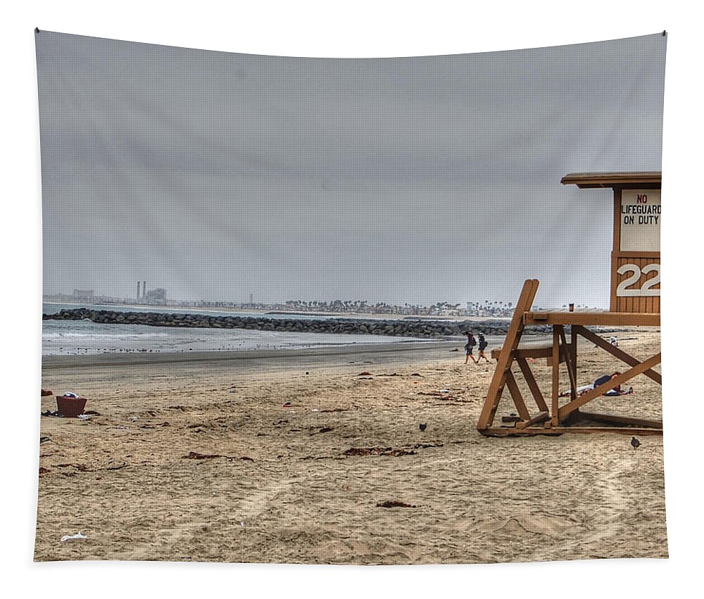 Lifeguard Tapestry featuring the photograph No Lifeguard On Duty by Bill Hamilton