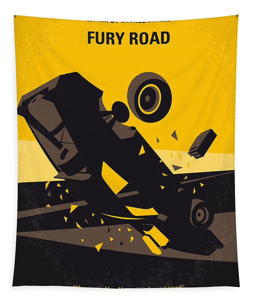 Mad Max 4 Fury Road Tapestry featuring the digital art No051 My Mad Max 4 Fury Road minimal movie poster by Chungkong Art