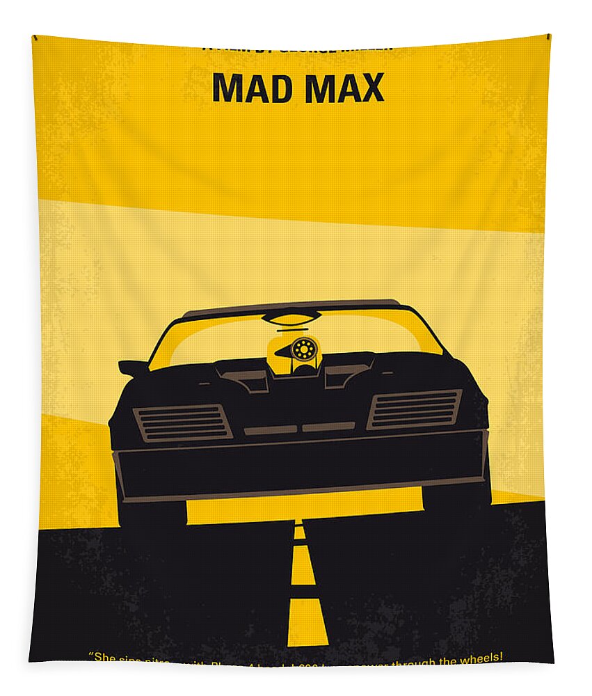 Mad Max Tapestry featuring the digital art No051 My Mad Max minimal movie poster by Chungkong Art