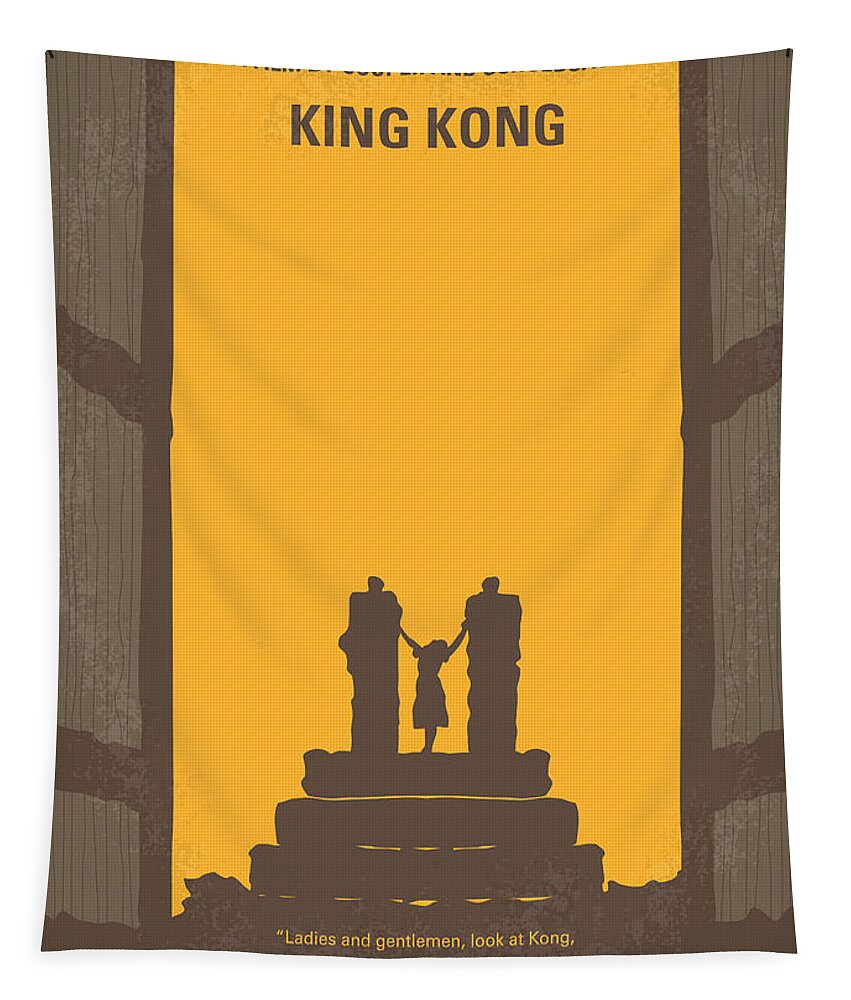 King Kong Tapestry featuring the digital art No133 My KING KONG minimal movie poster by Chungkong Art