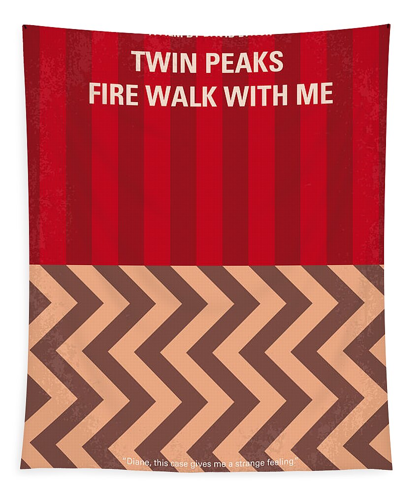 Fire Walk With Me Tapestry featuring the digital art No169 My Fire walk with me minimal movie poster by Chungkong Art