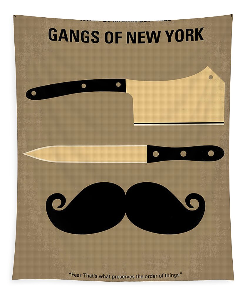 Gangs Of New York Tapestry featuring the digital art No195 My Gangs of New York minimal movie poster by Chungkong Art