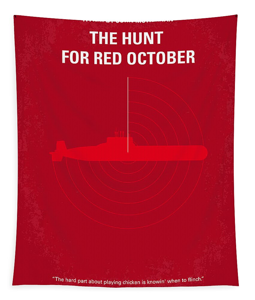 The Hunt For Red October Tapestry featuring the digital art No198 My The Hunt for Red October minimal movie poster by Chungkong Art