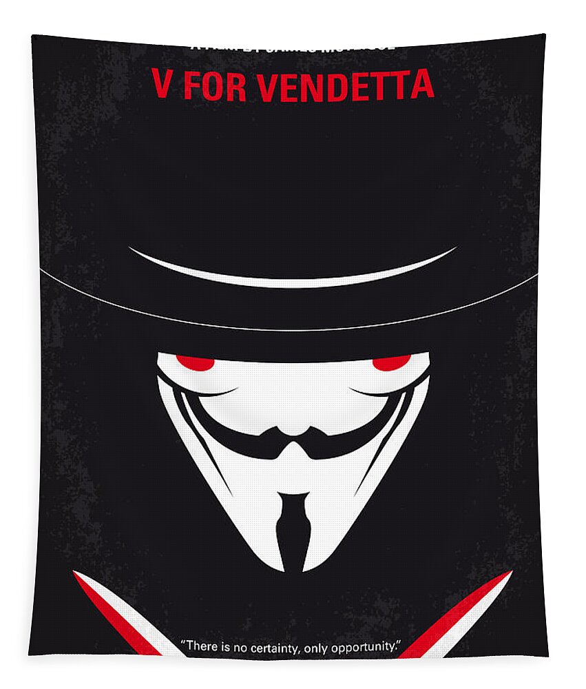 V For Vendetta Tapestry featuring the digital art No319 My V for Vendetta minimal movie poster by Chungkong Art