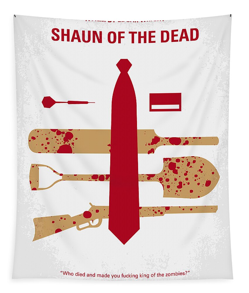 Shaun Of The Dead Tapestry featuring the digital art No349 My Shaun of the Dead minimal movie poster by Chungkong Art