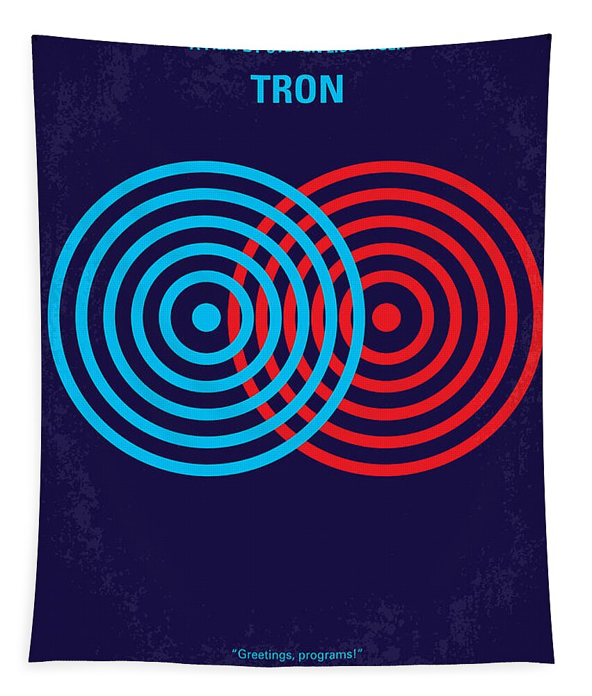 Tron Tapestry featuring the digital art No357 My TRON minimal movie poster by Chungkong Art