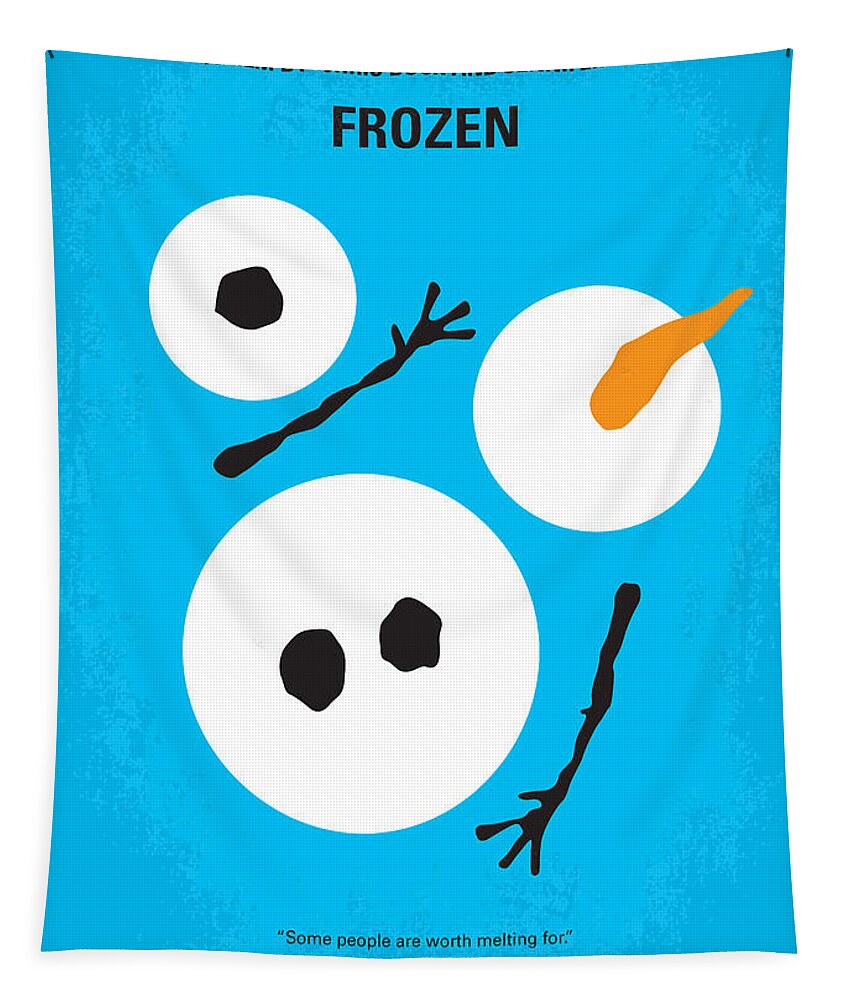 Frozen Tapestry featuring the digital art No396 My Frozen minimal movie poster by Chungkong Art