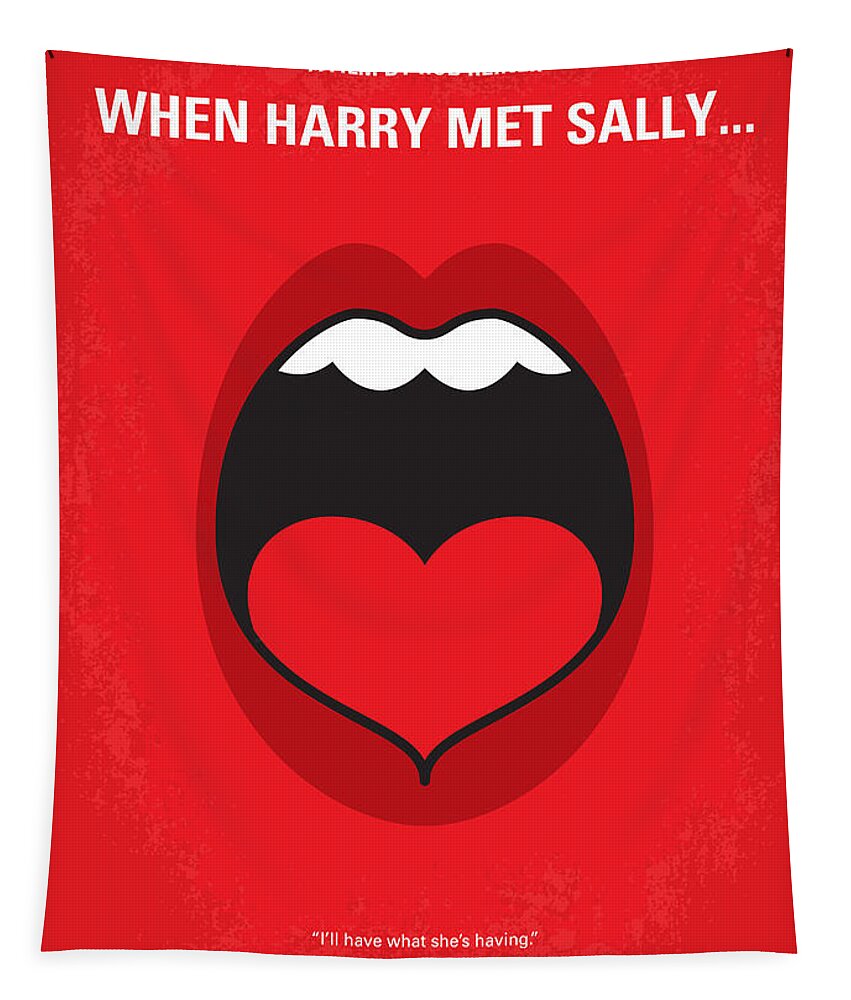 When Harry Met Sally Tapestry featuring the digital art No405 My When Harry Met Sally minimal movie poster by Chungkong Art