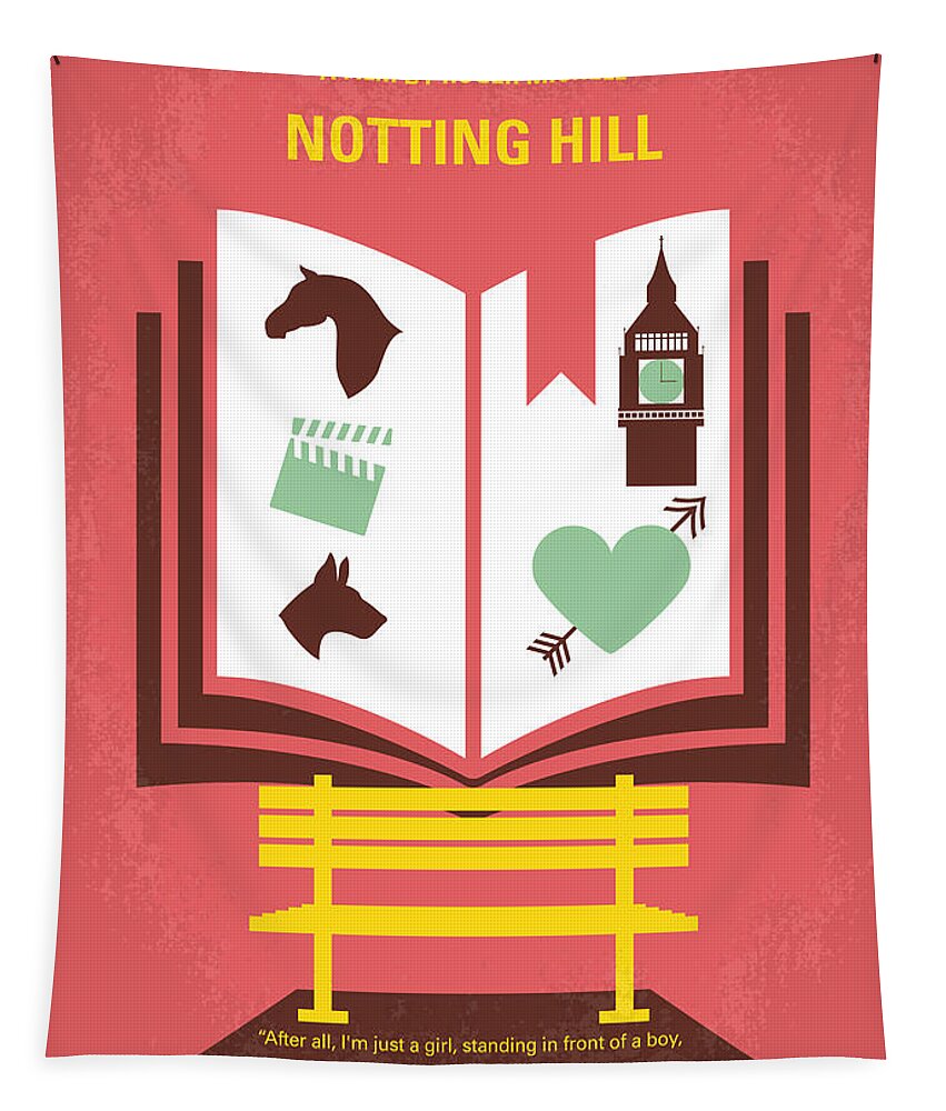 Notting Hill Tapestry featuring the digital art No434 My Notting Hill minimal movie poster by Chungkong Art