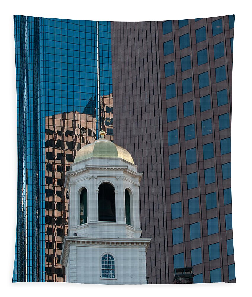 Boston Tapestry featuring the photograph North Meeting Place and Echange Place by Paul Mangold