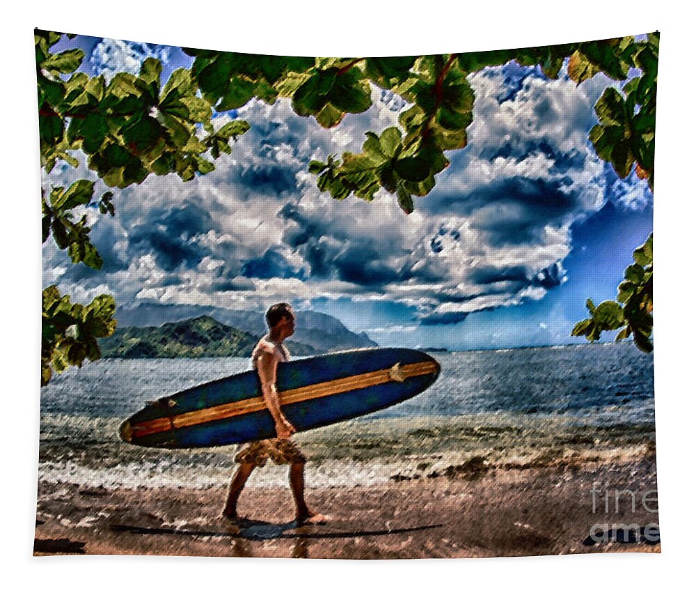 Palm Trees Tapestry featuring the photograph North Shore Surfin' by Eye Olating Images