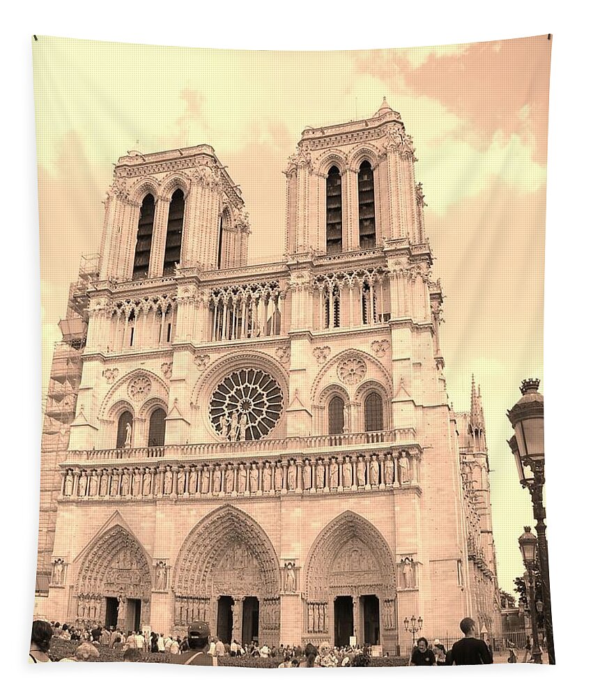 Notre Dame Tapestry featuring the photograph Notre Dame Cathedral by Cleaster Cotton