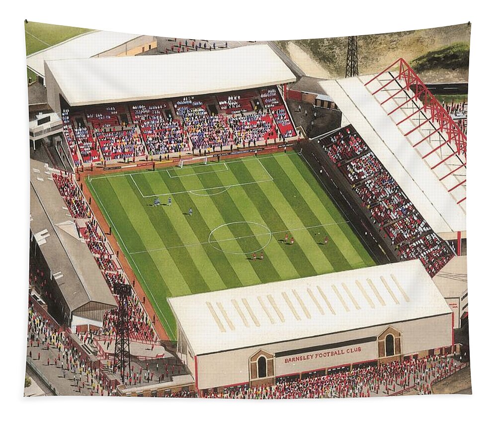 Art Tapestry featuring the painting Oakwell - Barnsley by Kevin Fletcher