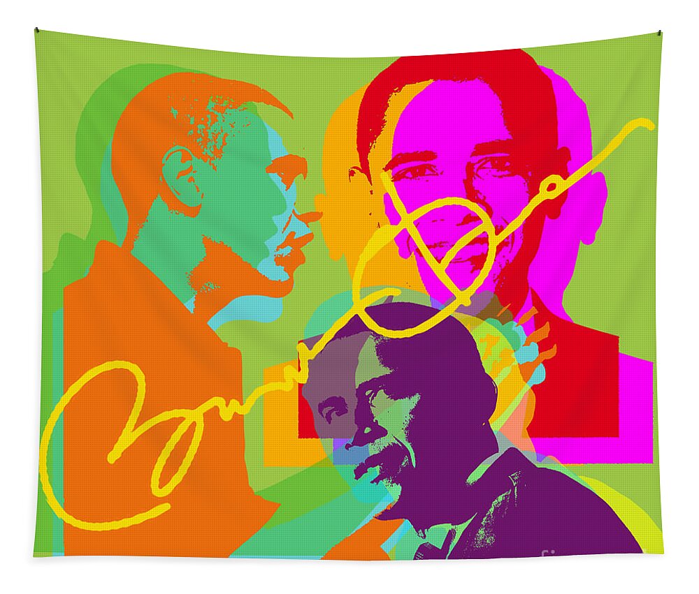 Obama Tapestry featuring the digital art Obama by Jean luc Comperat