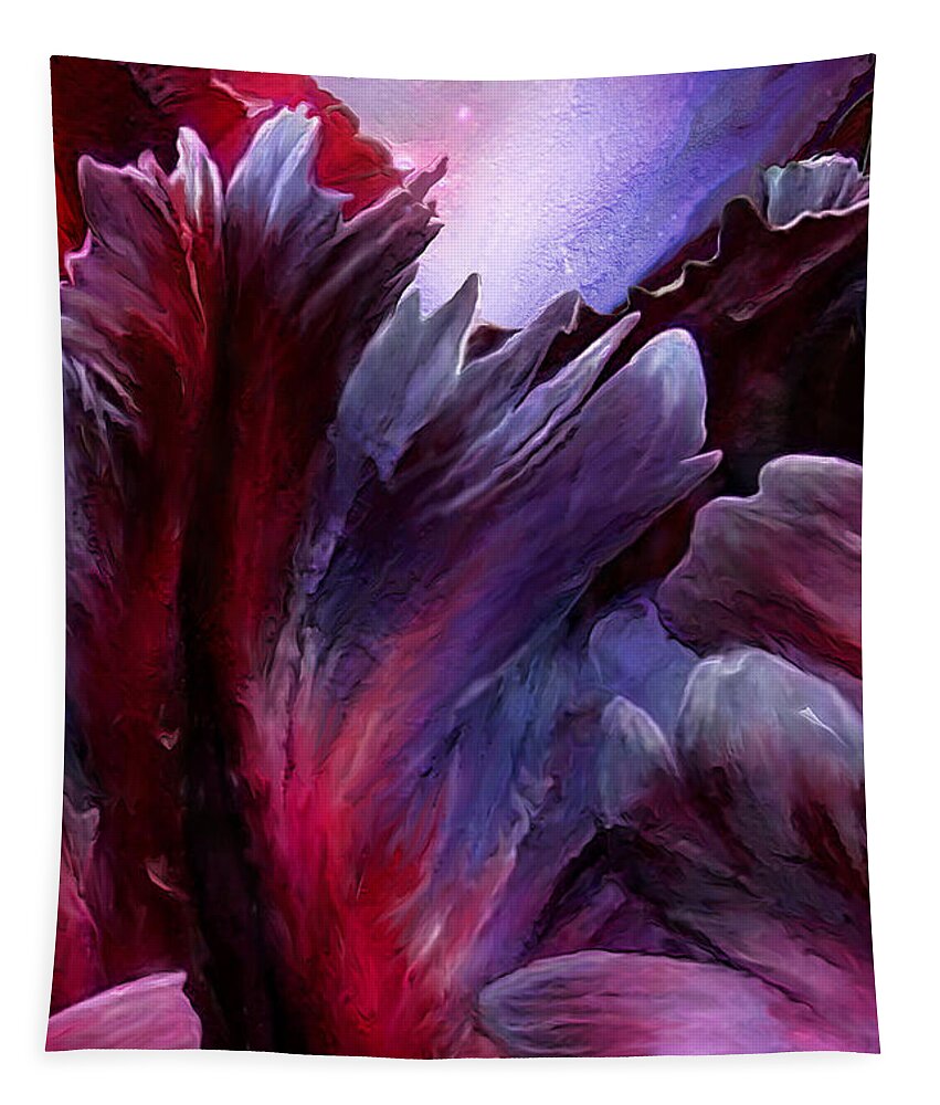 Tulips Tapestry featuring the mixed media Obsession by Carol Cavalaris
