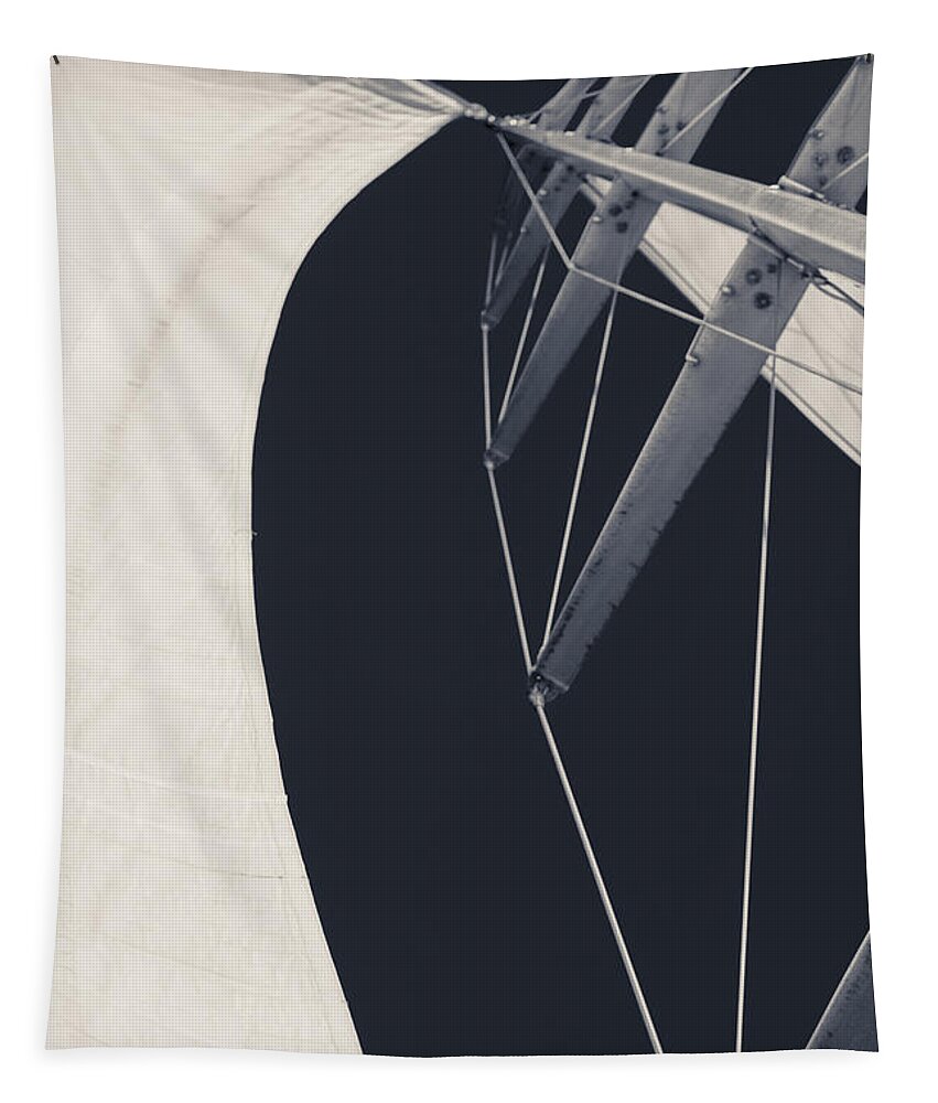 Sails Tapestry featuring the photograph Obsession Sails 9 Black and White by Scott Campbell
