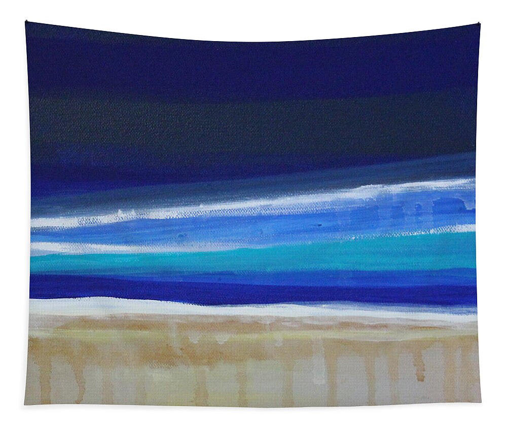 Abstract Painting Tapestry featuring the painting Ocean Blue by Linda Woods
