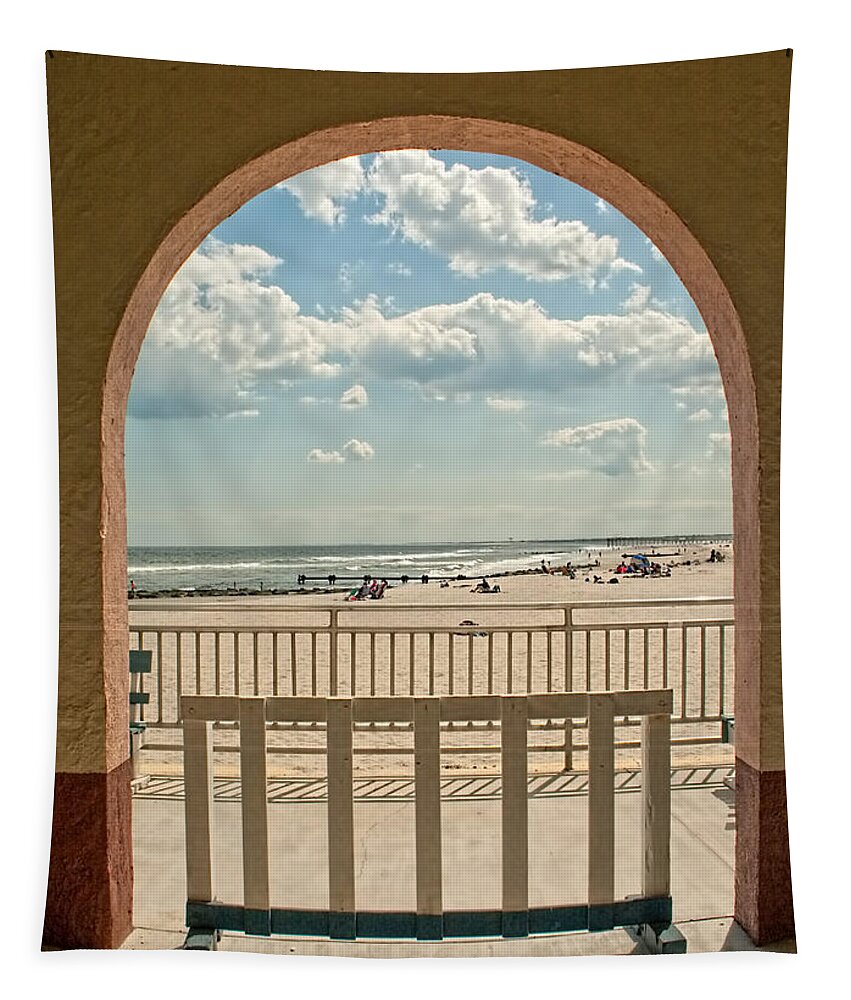 Beach Tapestry featuring the photograph Ocean City Beach View by Kristia Adams