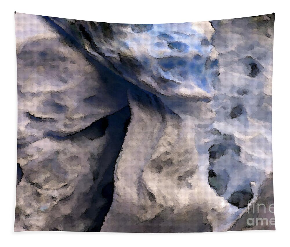 Abstract Tapestry featuring the photograph Oceans Edge by Gwyn Newcombe