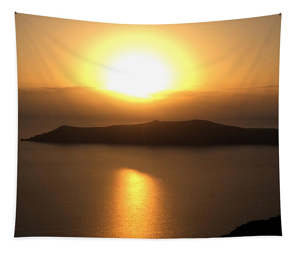 Colette Tapestry featuring the photograph October Santorini Sun Set by Colette V Hera Guggenheim