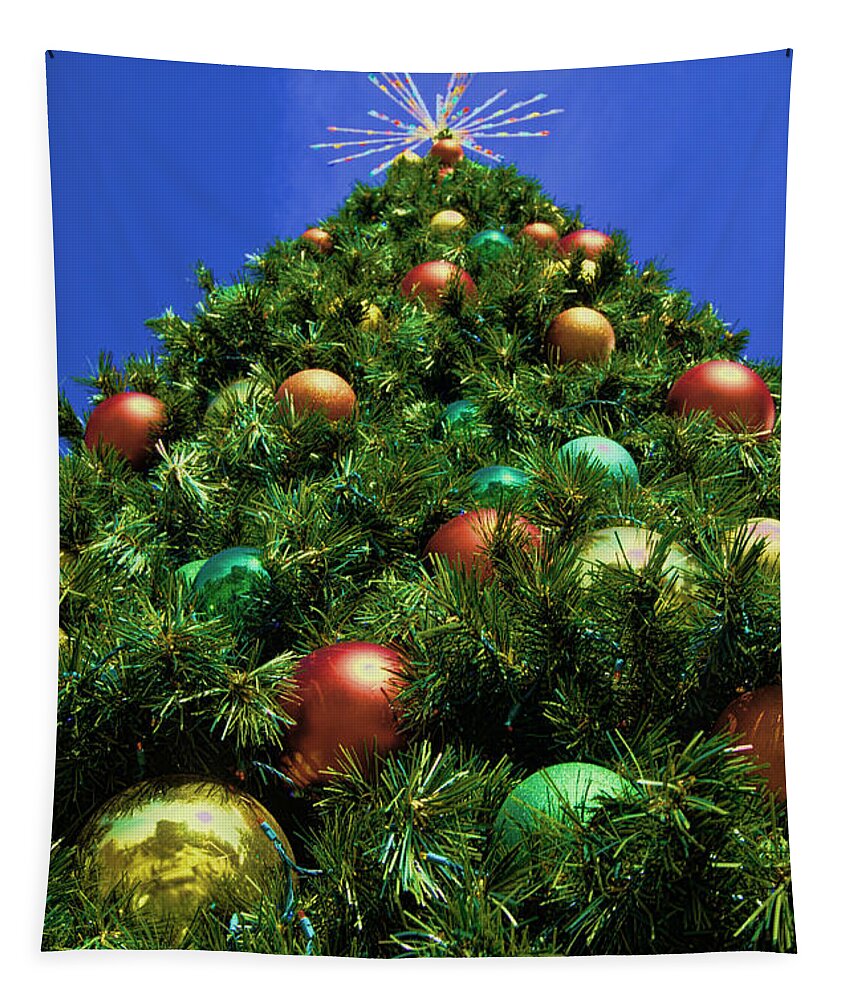 Christmas Tapestry featuring the photograph Oh Christmas Tree by Kathy Churchman