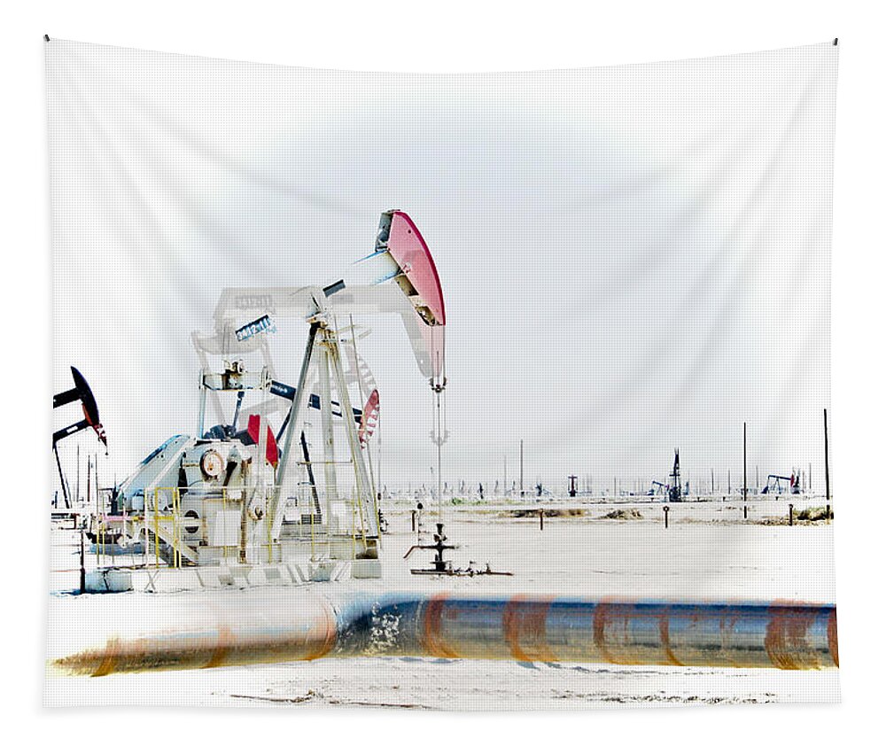 Oil Tapestry featuring the photograph Oil Field by Joel Loftus