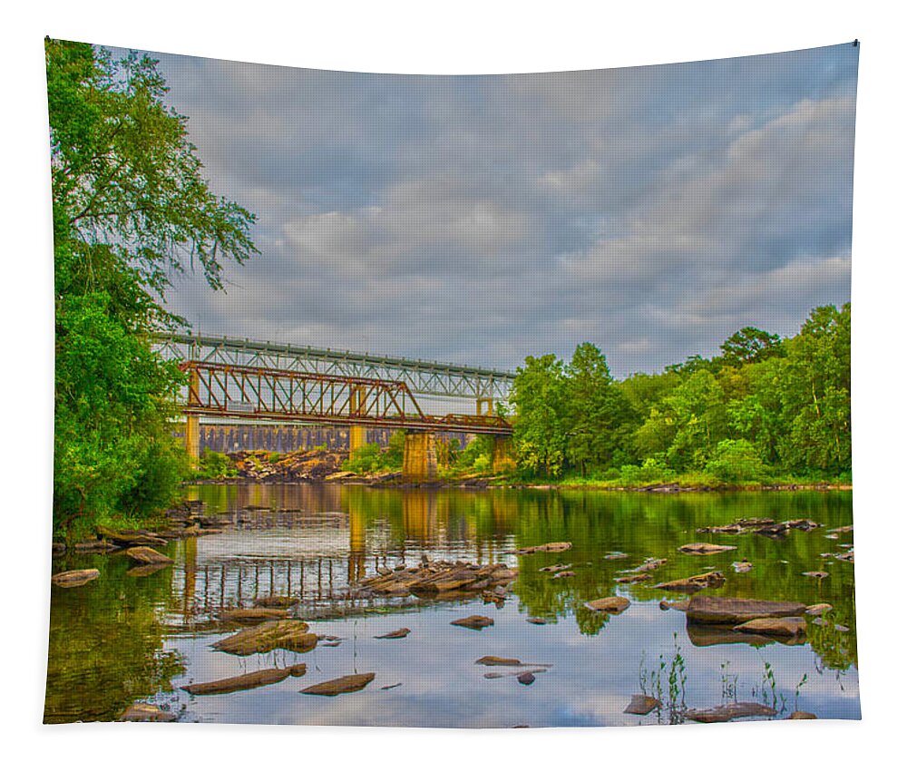 Bridges Tapestry featuring the photograph Old and New Bridges by Shannon Harrington