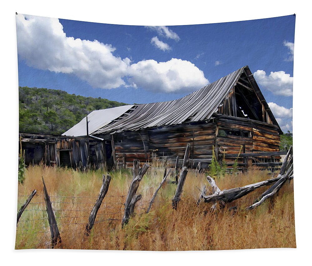 Barn Tapestry featuring the photograph Old Barn Las Trampas New Mexico by Kurt Van Wagner
