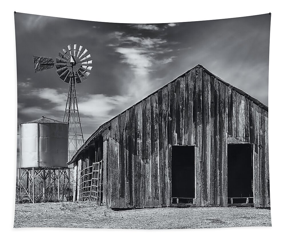 Arizona Tapestry featuring the photograph Old Barn No Wind by Mark Myhaver