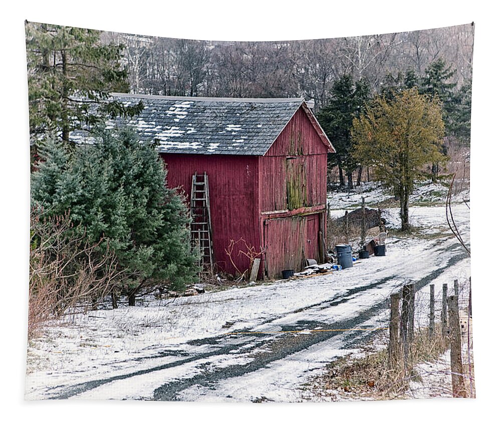 Barn Tapestry featuring the photograph Old Barn by Steve Ladner