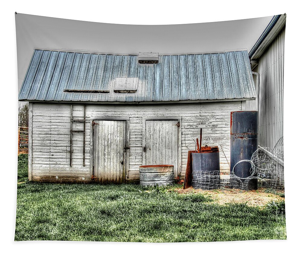 Old Barns Tapestry featuring the photograph Old Barneys Barn by Doc Braham