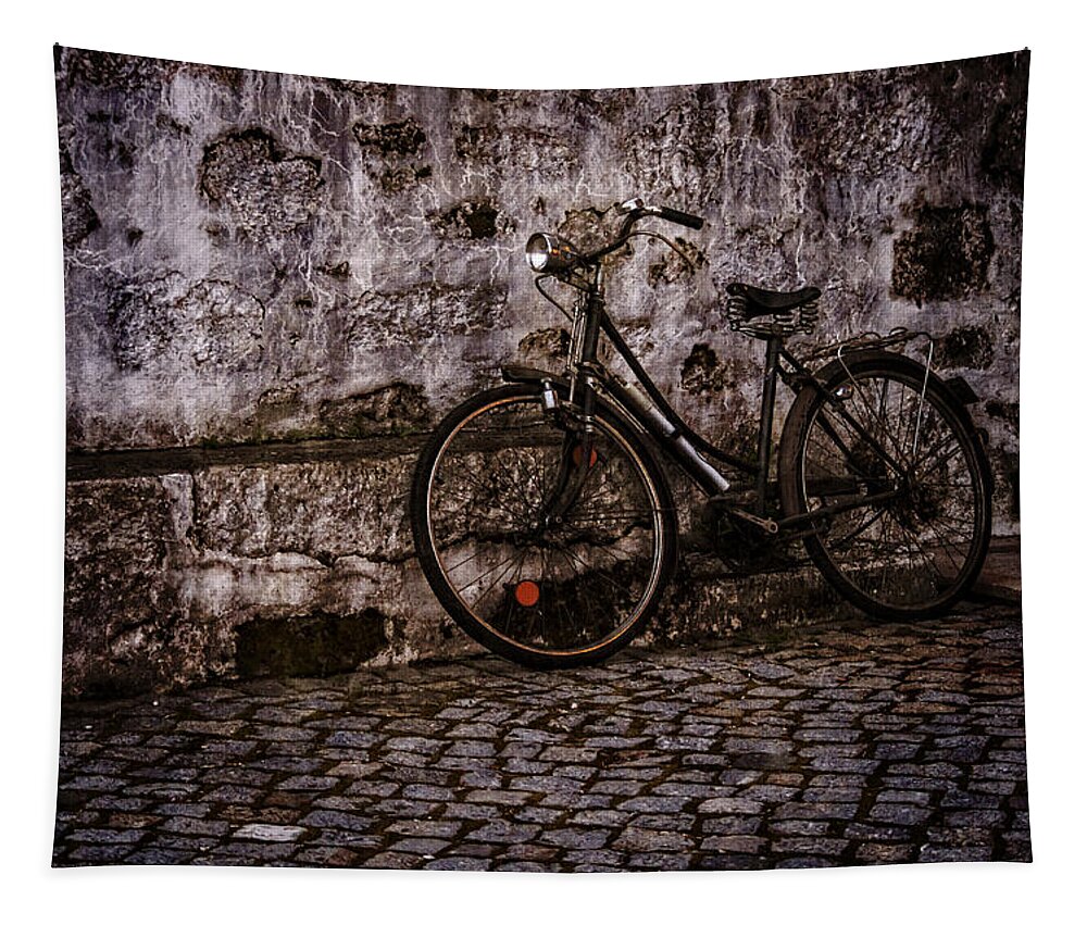 Aged Tapestry featuring the photograph Old bike by Paulo Goncalves