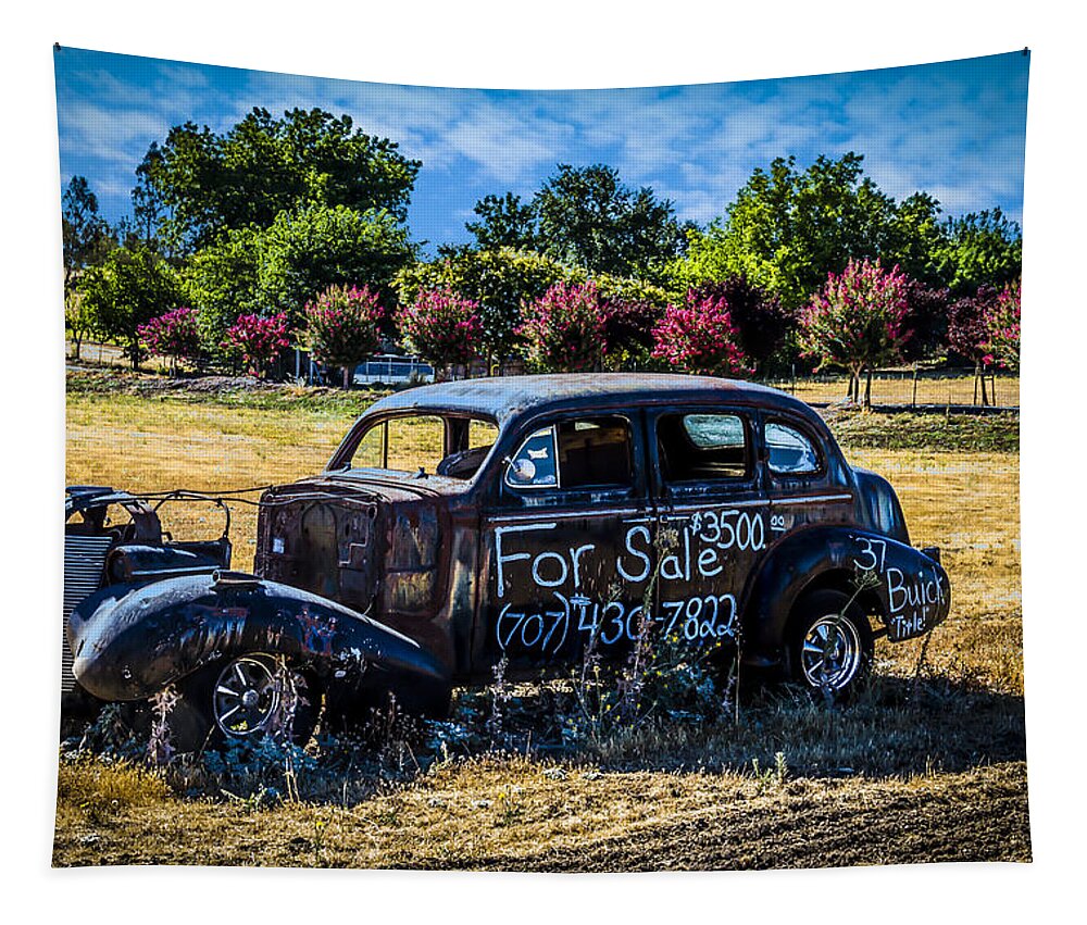 Old Car Tapestry featuring the photograph Old Car in Field by Bruce Bottomley
