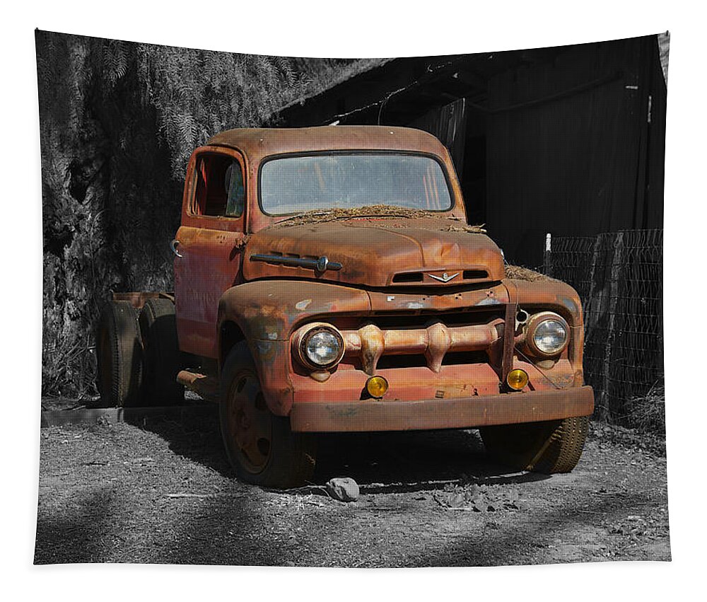 Ford Tapestry featuring the photograph Old Ford Truck by Richard J Cassato