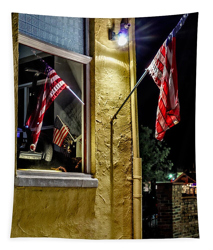 Christopher Holmes Photography Tapestry featuring the photograph Old Glory Reflected by Christopher Holmes