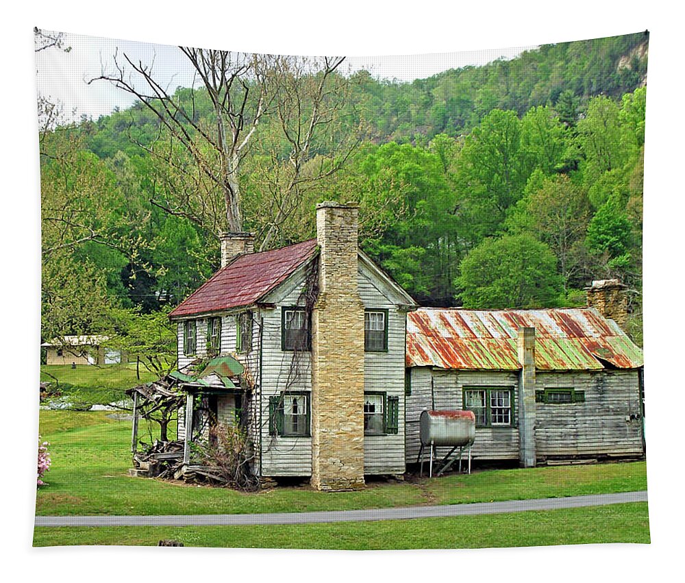 Duane Mccullough Tapestry featuring the photograph Old House in Penrose NC by Duane McCullough