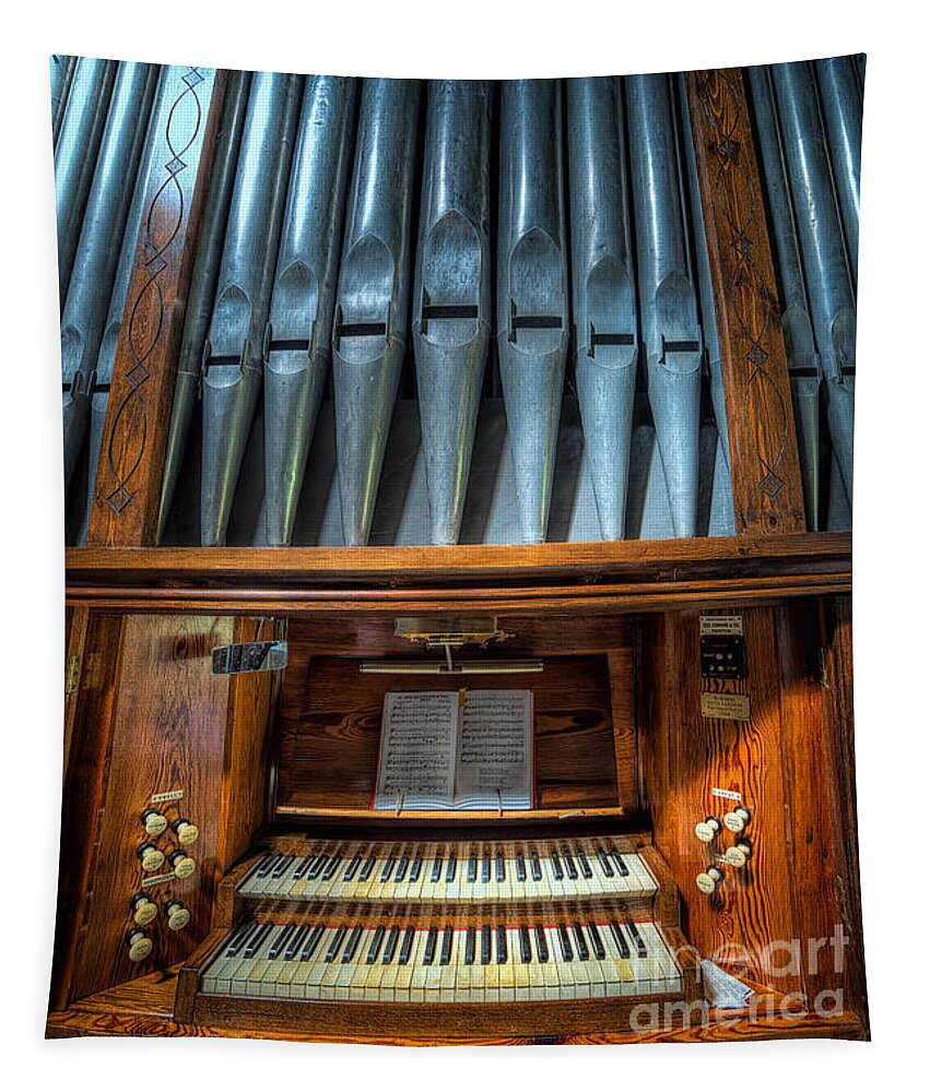 Church Organ Tapestry featuring the photograph Olde Church Organ by Adrian Evans