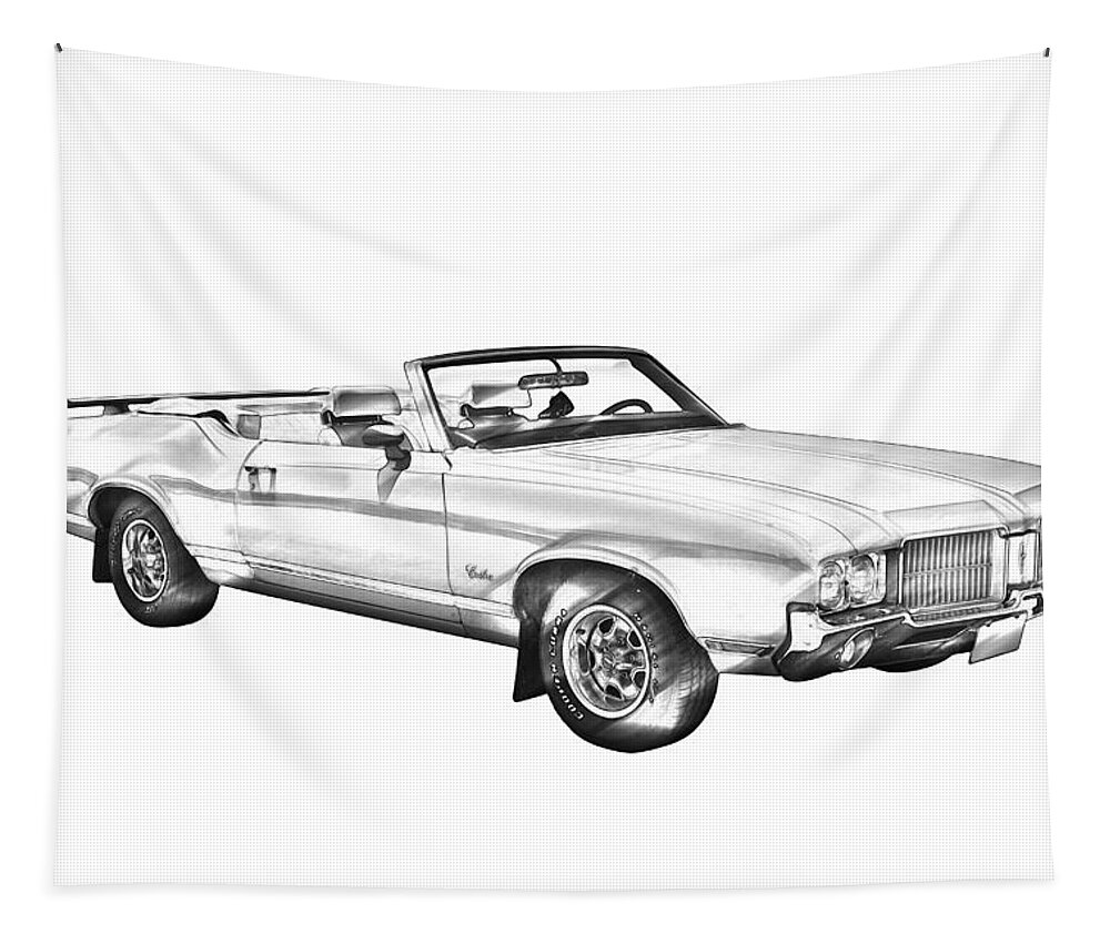 Oldsmobile Cutlass Supreme Tapestry featuring the photograph Oldsmobile Cutlass Supreme Muscle Car Illustration by Keith Webber Jr