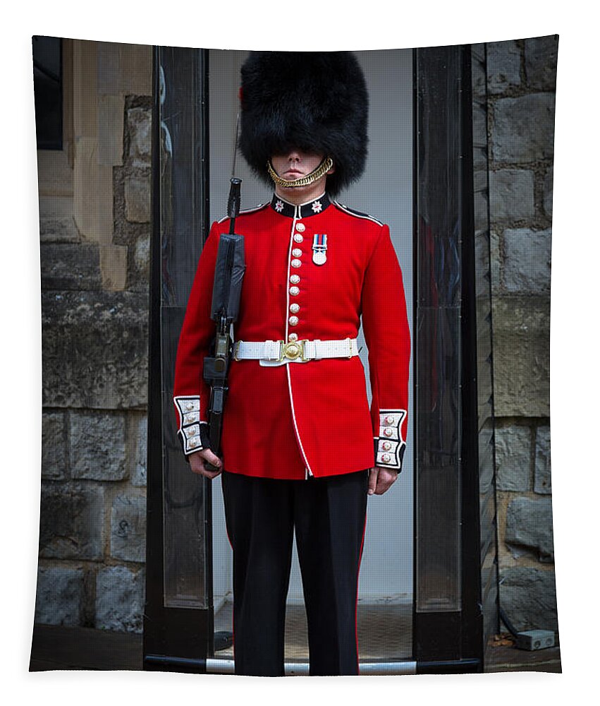 Britain Tapestry featuring the photograph On Guard by Inge Johnsson