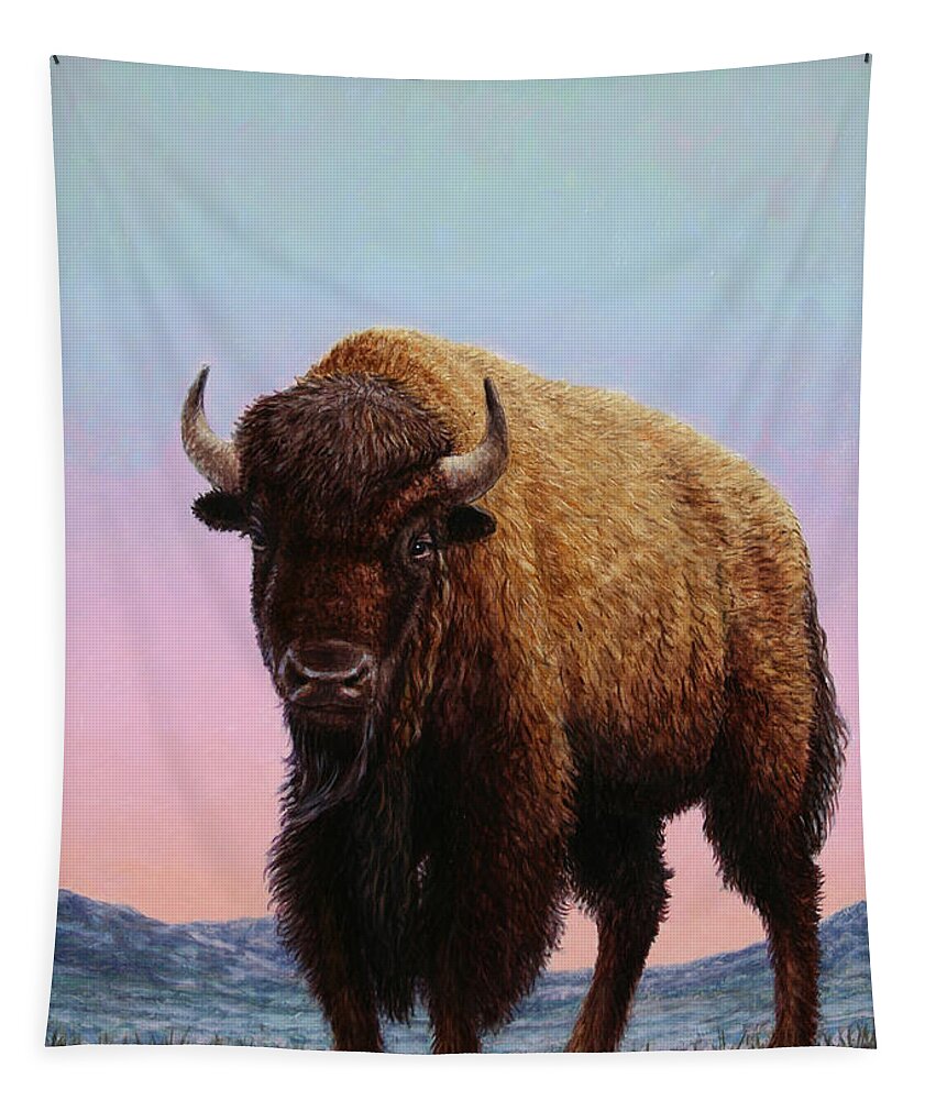 Buffalo Tapestry featuring the painting On Thin Ice by James W Johnson