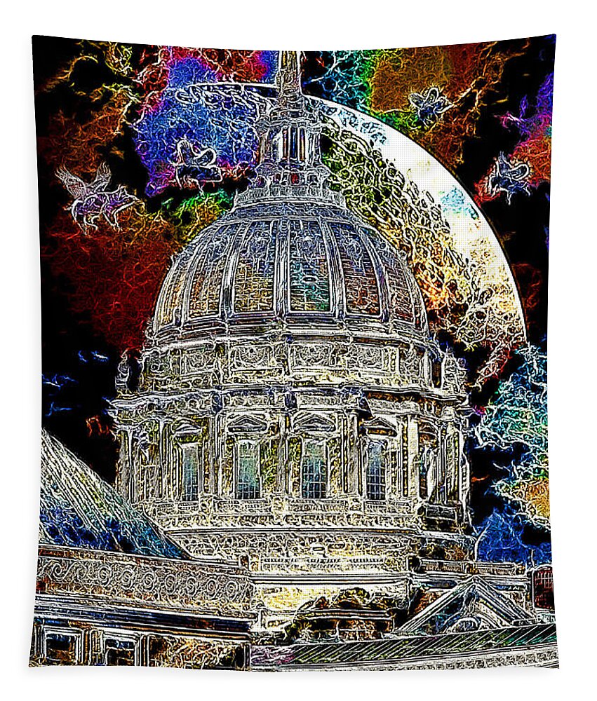 Bayarea Tapestry featuring the photograph Once Upon A Time On A Warm Summers Night In San Francisco 5D22548 Artwork by Wingsdomain Art and Photography