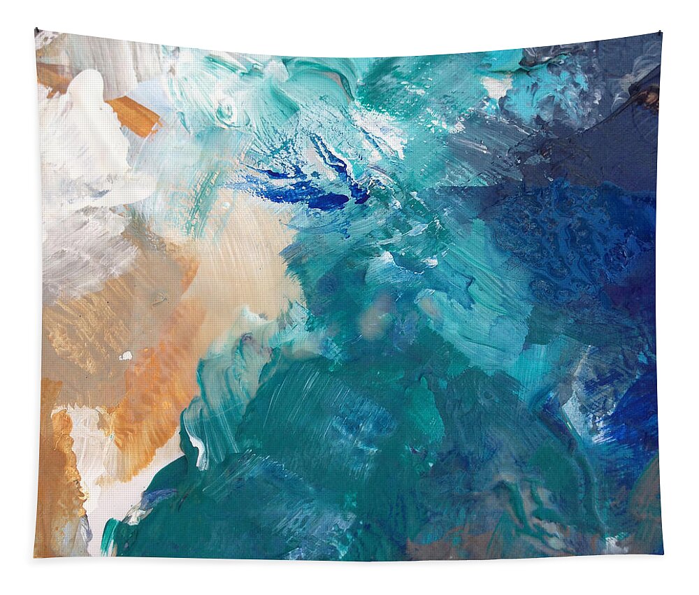 Abstract Painting Tapestry featuring the painting On A Summer Breeze- contemporary abstract art by Linda Woods