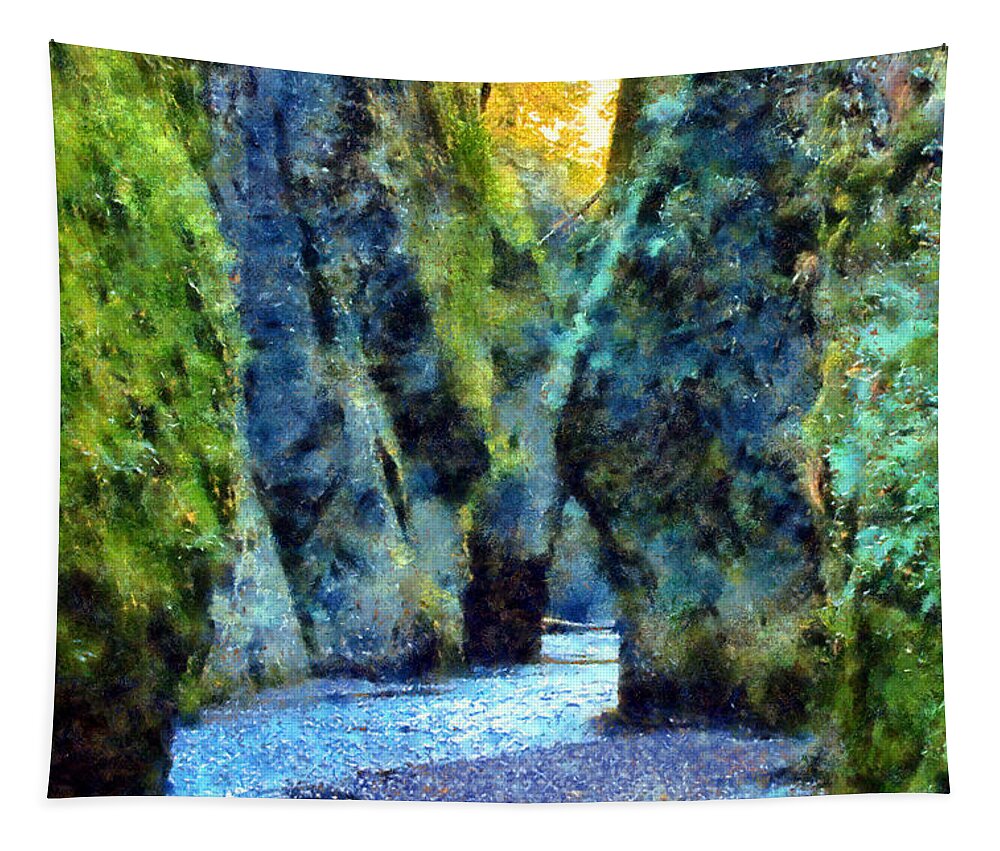 Oneonta Tapestry featuring the digital art Oneonta Gorge by Kaylee Mason