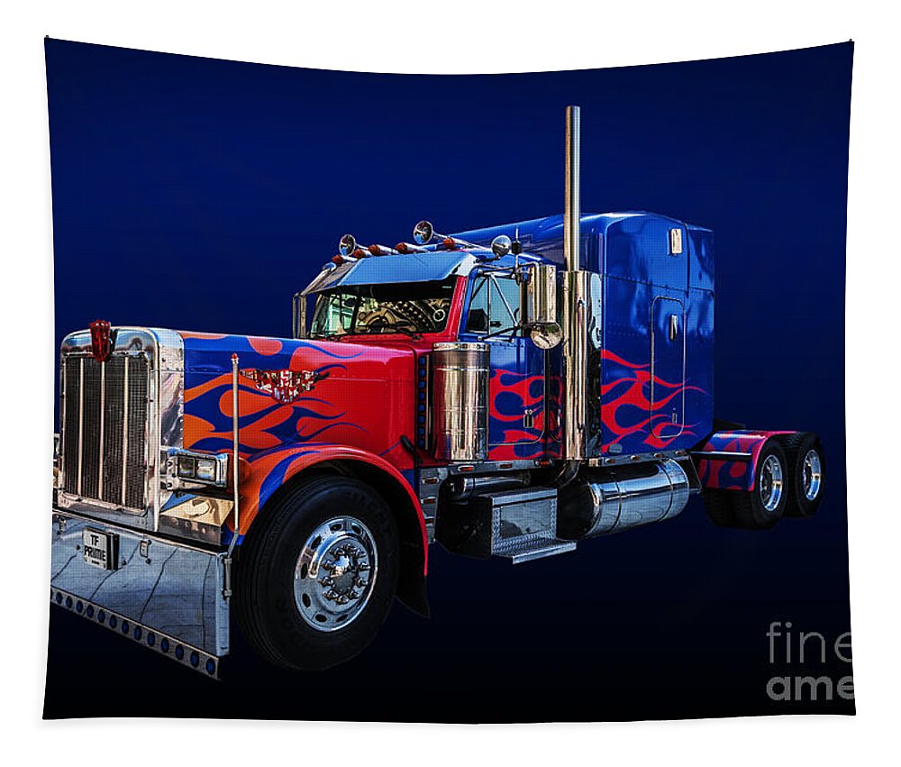 Optimus Prime Tapestry featuring the photograph Optimus Prime Blue by Steve Purnell
