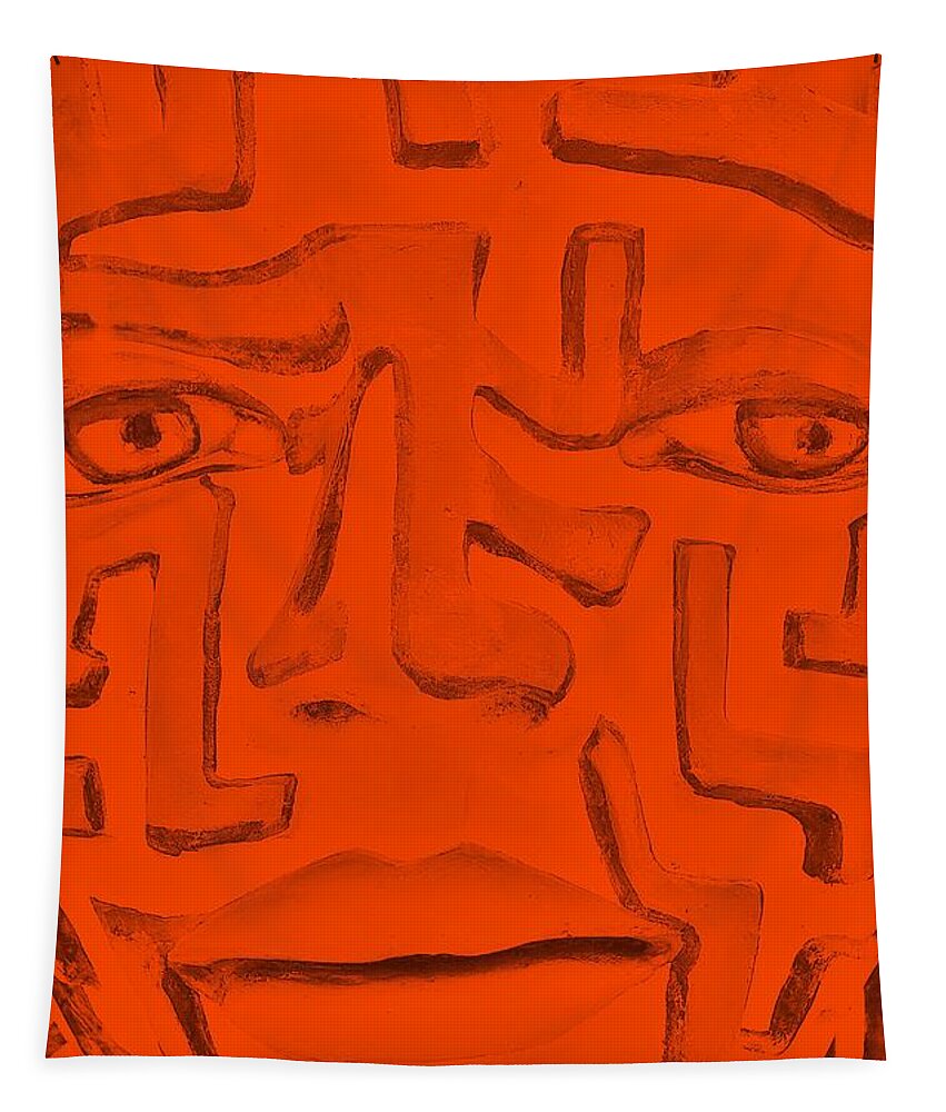 Maze Tapestry featuring the photograph Orange A Mazing Face by Rob Hans