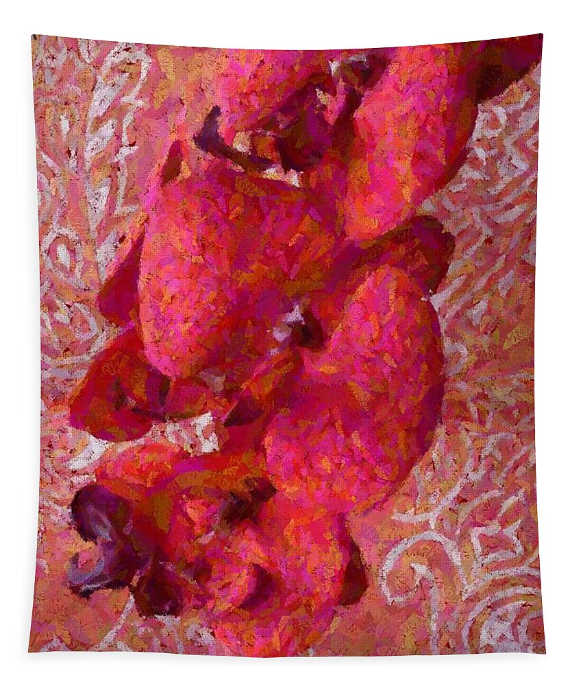 Orchid Tapestry featuring the photograph Orchid on Fabric by Barbie Corbett-Newmin