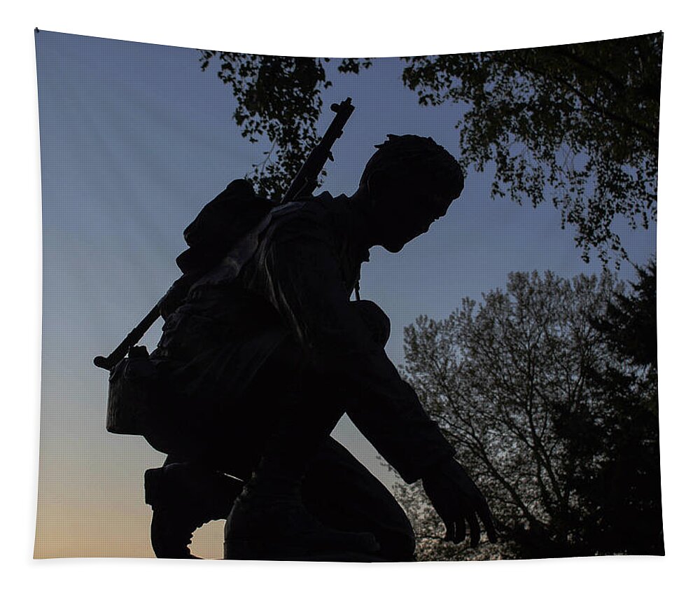 American Soldier Tapestry featuring the photograph Our Soldiers Give so Much by Ron Roberts