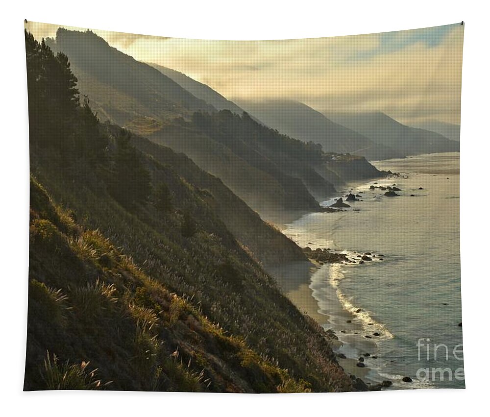 California State Parks Tapestry featuring the photograph Pacific Coastal Cliffs by Adam Jewell