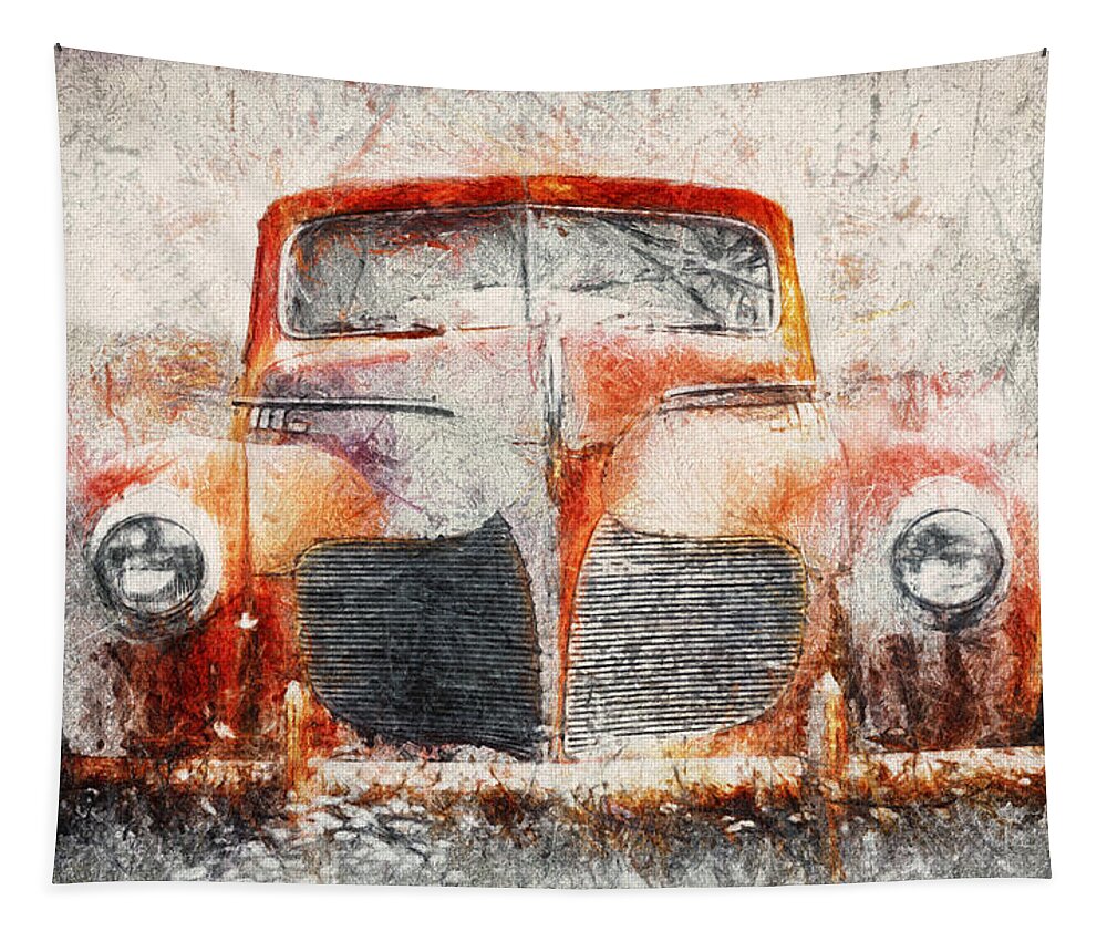 Desoto Tapestry featuring the photograph Painted 1940 DeSoto Deluxe by Scott Norris